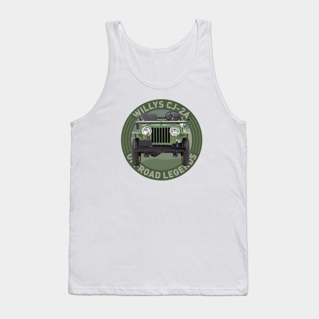 4x4 Offroad Legends: Willys CJ-2A Tank Top by OFFROAD-DESIGNS